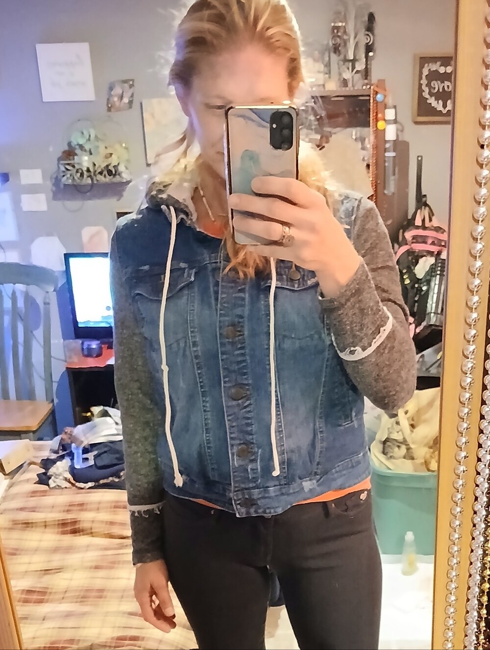 Mossimo Supply Co. Hoodie/Jean Jacket Sz M
